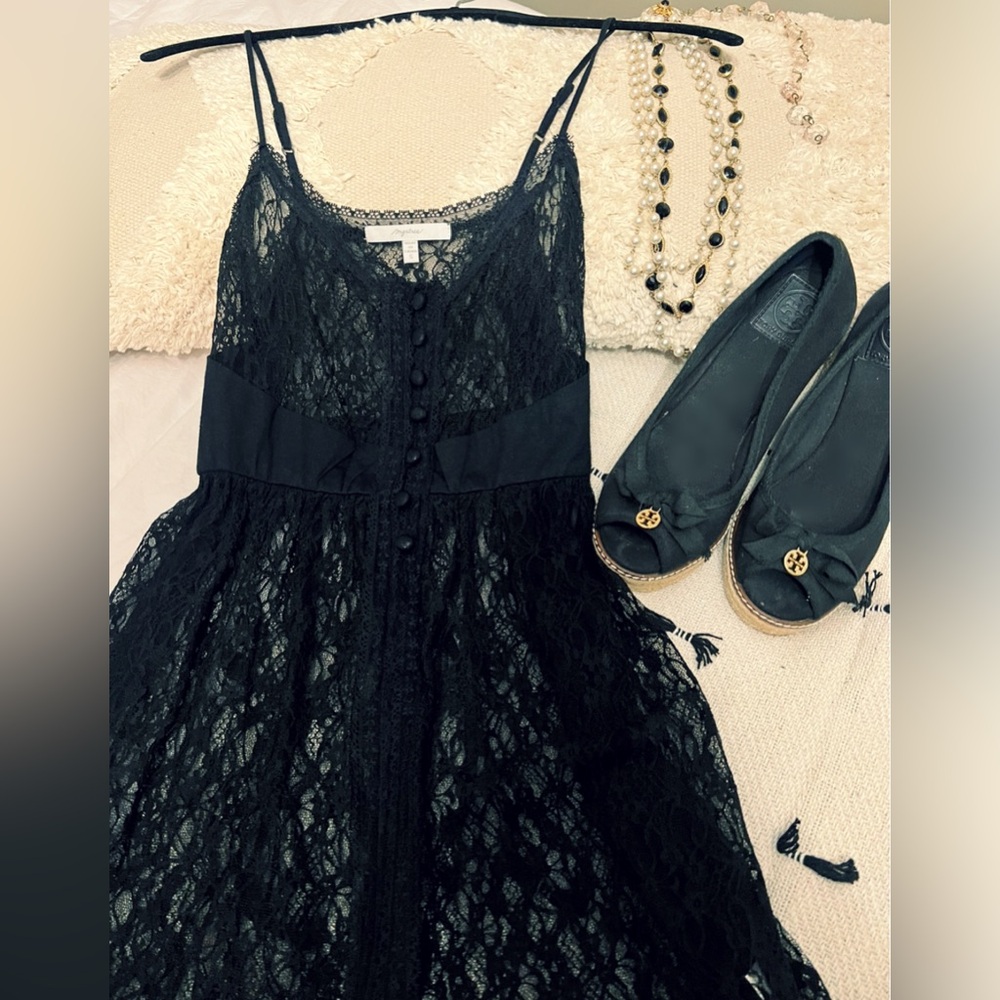 Mystree Sheer Black Lace Dress